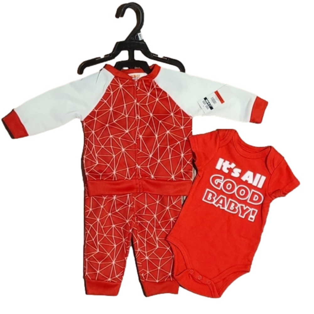 BNWT 3pc It's All Good Baby track set - size 6-9 months